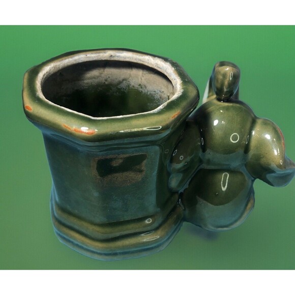 Vintage Occupied Japan- Green Elephant Vase/Planter/Trinket Dish Excellent - Picture 3 of 7